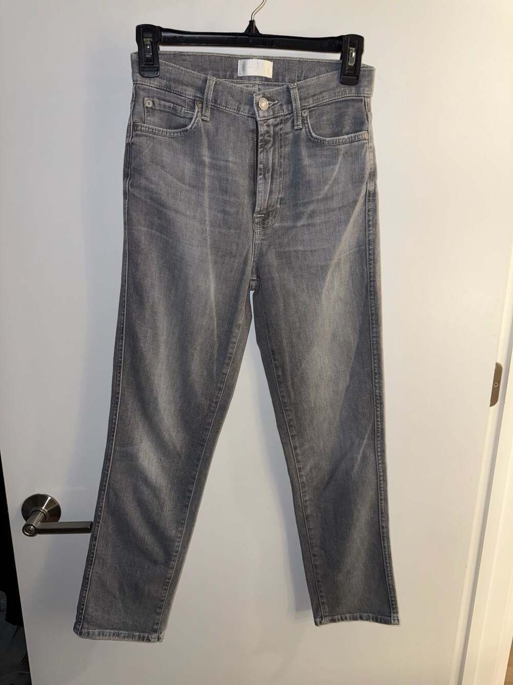 7 For All Mankind Grey Straight Leg Jeans Size 25x26